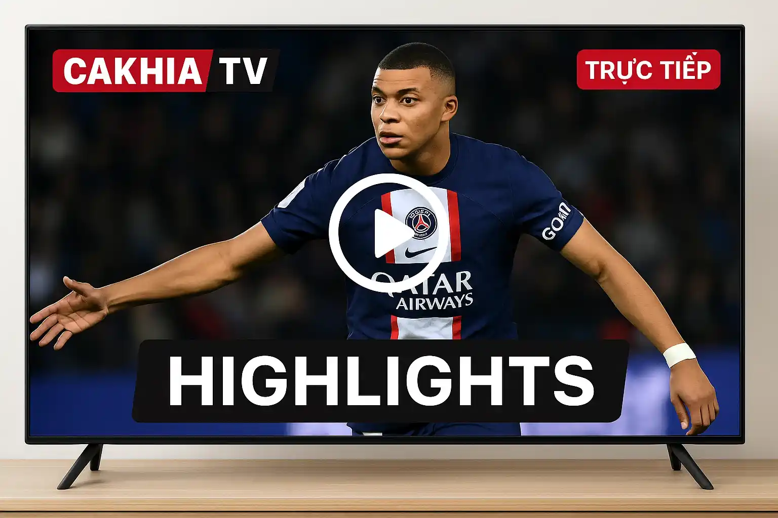 Highlight Kylian Mbappe được phát lại trên CakhiaTV