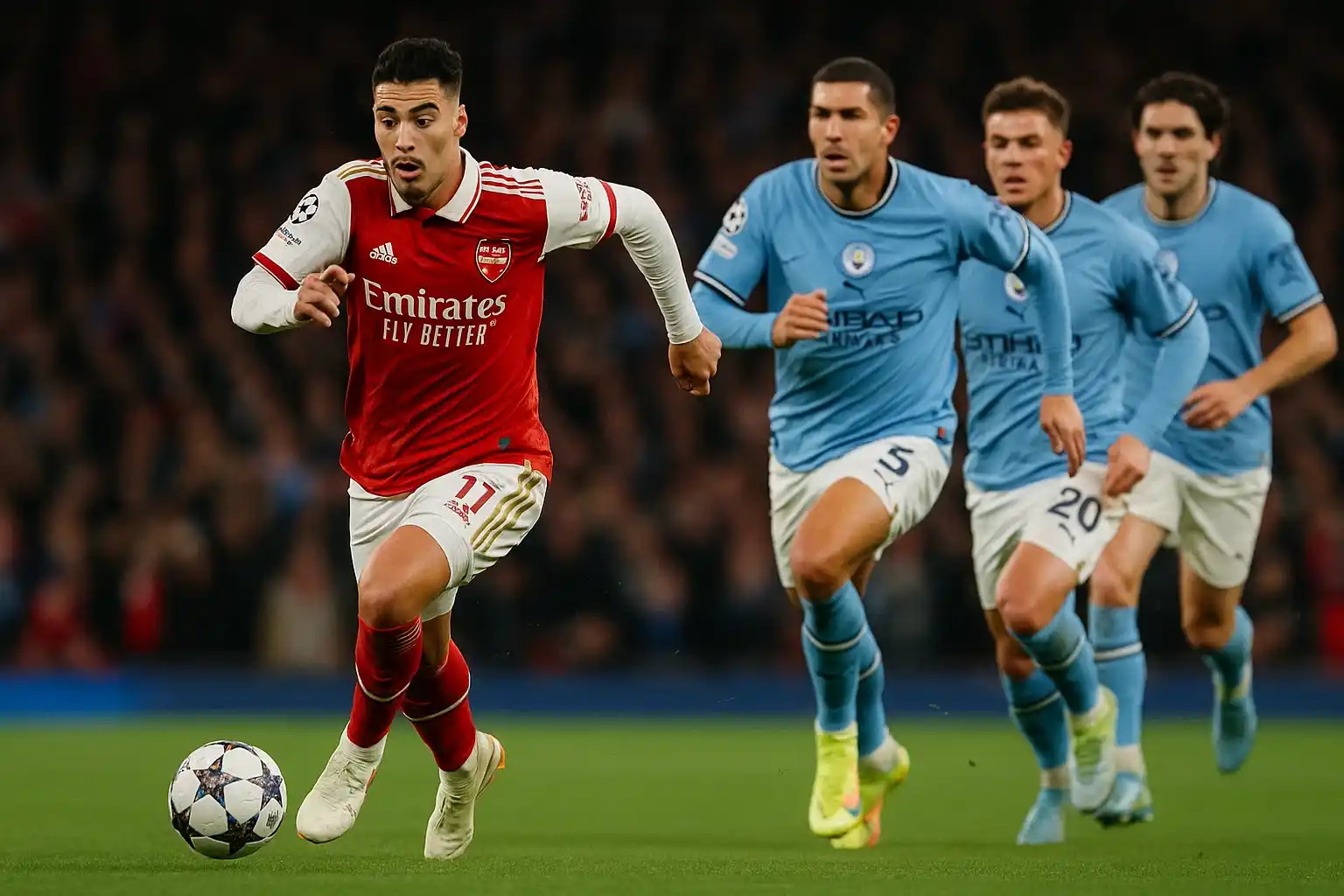 Martinelli bứt tốc trước hàng thủ Man City